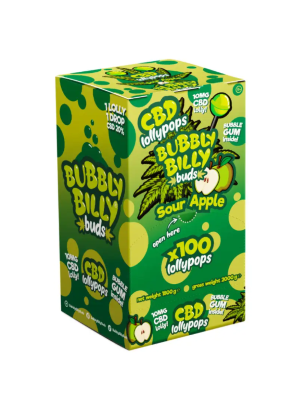 Lollipop Candy Bubbly Billy Buds CBD Sour Apple (10mg) Фото 2 Lollipop Candy Bubbly Billy Buds CBD Sour Apple (10mg) Фото 2