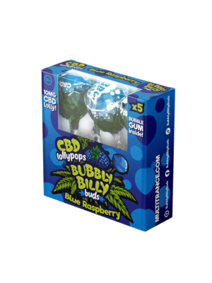 CBD Леденцы Bubbly Billy Buds со вкусом сорта Blue Raspberry 5шт Фото 1