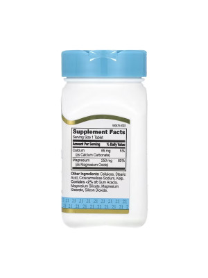 21st Century Magnesium 250 mg - magnesium tablets for bones and muscles, 110 tablets Фото 2