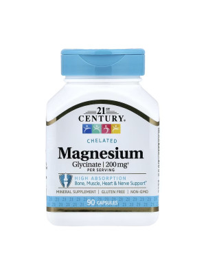 21st Century Magnesium Glycinate - Magnesium Glycinate, 90 capsules Фото 2
