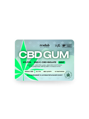 CBD Жевательная резинка GUM - Мята 200 мг (10 шт) Фото 1 CBD Жевательная резинка GUM - Мята 200 мг (10 шт) Фото 1