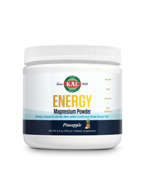 KAL Energy Magnesium Powder – Порошок цитрата магния с кофеином из зеленого чая, вкус ананас, 153 г Фото 2