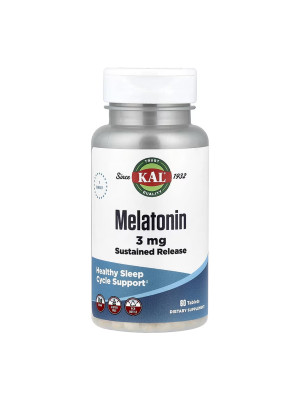 KAL Melatonin 3mg – мелатонин с витамином B6 для сна, 60 таблеток Фото 2