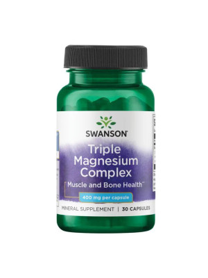 Swanson Triple Magnesium 400mg - 30 capsules Фото 1
