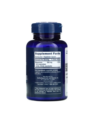 Life Extension Magnesium Caps 500 mg – комплекс магния (4 формы), 100 вегетарианских капсул Фото 2
