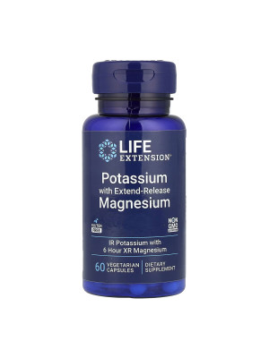 Life Extension Potassium with Extend-Release Magnesium – калий с магнием пролонгированного высвобождения, 60 растительных капсул Фото 1
