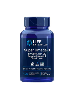 Life Extension Super Omega-3 EPA/DHA Fish Oil, Sesame Lignans & Olive Extract – омега-3 с ЭПК и ДГК, лигнанами кунжута и экстрактом масла, 120 капсул Фото 2
