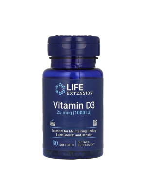 Life Extension Vitamin D3 - Vitamin D3 1000 IU (25 mcg), 90 capsules Фото 1