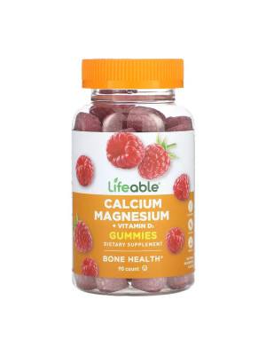 Lifeable Calcium Magnesium + Vitamin D Adult - calcium, magnesium and vitamin D3, 90 chewable candies Фото 2