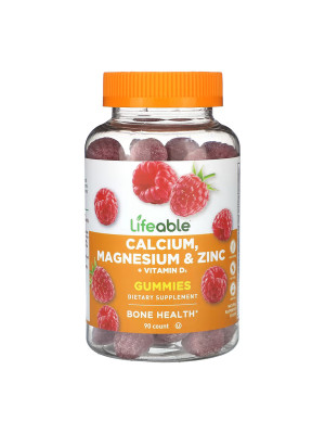 Lifeable Calcium Magnesium & Zinc + Vitamin D Adult - Calcium, magnesium, zinc and vitamin D3 in chewable candies, 90 pcs Фото 2