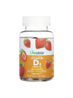 Lifeable Vitamin D 5,000 IU Adult - вітамін D3 5000 МО, 60 жувальних цукерок Фото 2