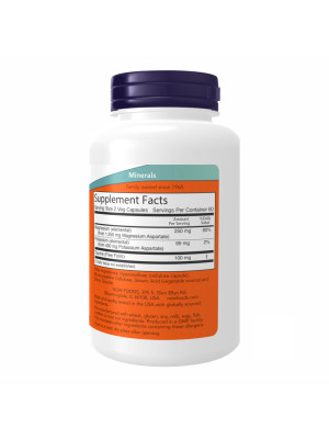 Now Foods Magnesium & Potassium Aspartate – аспартат магния и калия, 120 vcaps Фото 2