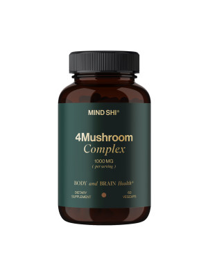 Mind Shi 4Mushroom Complex 1000 мг – комплекс грибов адаптогенов, 60 веганских капсул. Фото 2