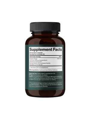 Mind Shi Chaga Mushroom – экстракт гриба чага 1000 мг, 60 веганских капсул Фото 2