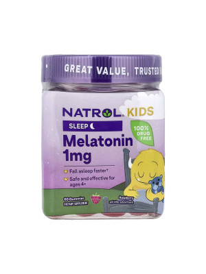 NATROL Kids Melatonin 1mg - Мелатонин для детей жевательные конфеты, 60 штук Фото 2