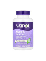 NATROL Sleep & Restore Melatonin Free – капсулы для сна без мелатонина с магнием глицинатом и ГАМК, 60 капс Фото 1