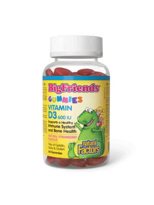 Natural Factors BigFriends Vitamin D3 Gummies 600 IU – Витамин D3 для детей, жевательные конфеты, 60 шт Фото 2