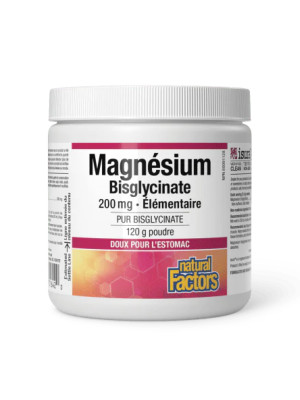 Natural Factors Magnesium Bisglycinate – бисглицинат магния 200 мг, порошок 120 г Фото 2