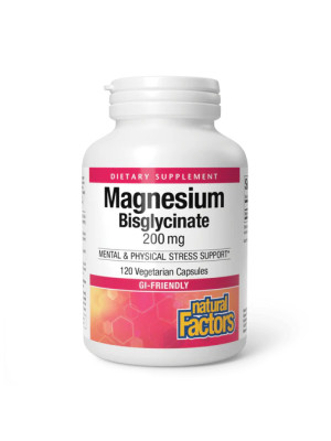 Natural Factors Magnesium Bisglycinate – магний бисглицинат 200 мг, 120 капсул Фото 2