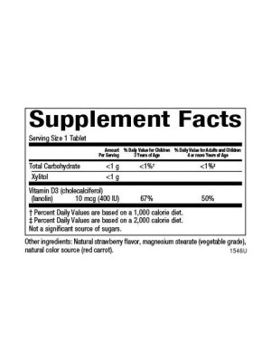 Natural Factors Vitamin D3 400 МЕ – жевательный витамин D3 для детей, 250 таблеток Фото 2