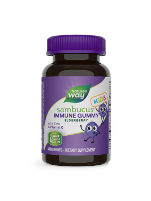 Nature's Way Sambucus Kids Immune Gummy - Детские жевательные конфеты с черной бузиной, витамином C и цинком, 40 шт Фото 2