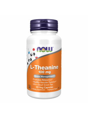 Now Foods L-Theanine 100 мг – л-теанин, 90 растительных капсул Фото 2