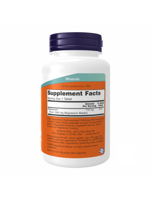 Now Foods Magnesium Malate 1000mg - 180 tabs Фото 2