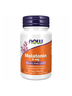 Now Foods Melatonin 5 mg – мелатонин 5 мг, 60 вегетарианских капсул Фото 2