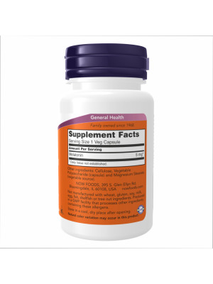 Now Foods Melatonin 5 mg – мелатонин 5 мг, 60 вегетарианских капсул Фото 2