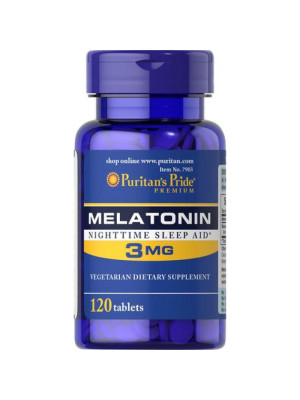 Puritan's Pride Melatonin 3mg – мелатонин для сна, 120 таблеток Фото 2