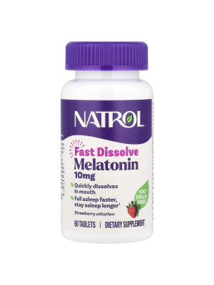 Fast-Dissolving Melatonin 10 mg - 60 tablets Natrol Фото 1