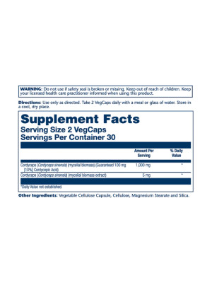 Solaray Cordyceps Mushroom Extract – экстракт кордицепса 1000 мг, 60 растительных капсул Фото 2