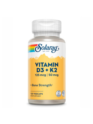 Solaray Vitamin D-3 & K-2 – витамин D3 5000 МЕ + K2 (менахинон-7), 120 вегетарианских капсул Фото 2