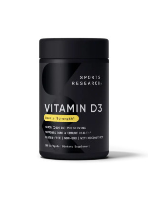 Sport Research Sports Research Витамин D3 2000 МЕ – 360 капсул с кокосовым маслом MCT Фото 2