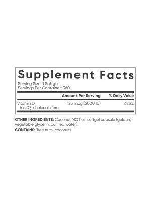 Sport Research Sports Research Vitamin D3 5000 IU – витамин D3 холекальциферол, 360 капсул Фото 2