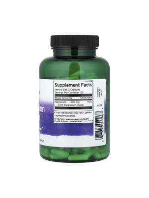 Swanson Magnesium Oxide 200 mg – оксид магния, 250 капсул Фото 2
