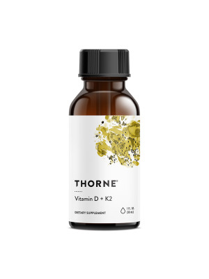 Thorne Vitamin D+K2 – жидкий витамин D3 и K2 (МК-4), 1 унция (30 мл) Фото 2