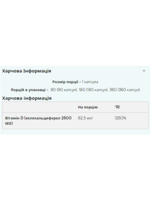 Myprotein Vitamin D3 – витамин D3 (холекальциферол), 180 капсул Фото 2