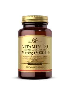 Vitamin D3 Cholecalciferol 125 mcg 5000 IU - 100 soft capsules Фото 1