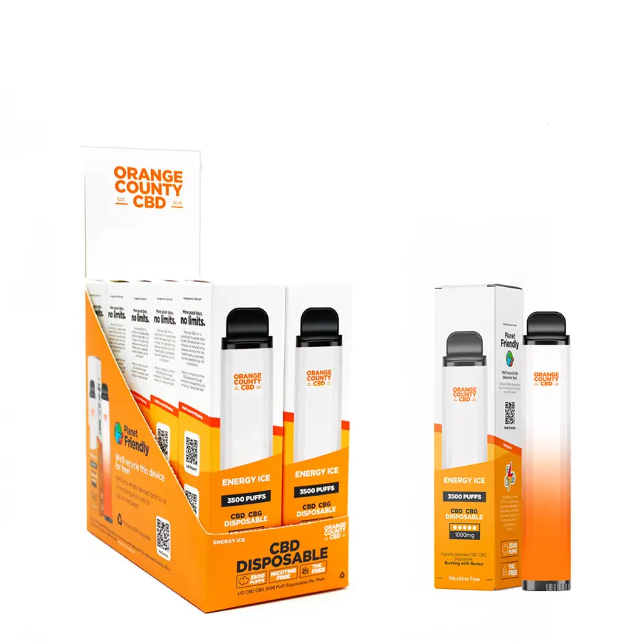 Orange County CBD 10ml Disposable Vape Pen Energy Ice 600mg CBD + 400mg CBG   3500 Puffs - Buy at a good price in CbdUa.org