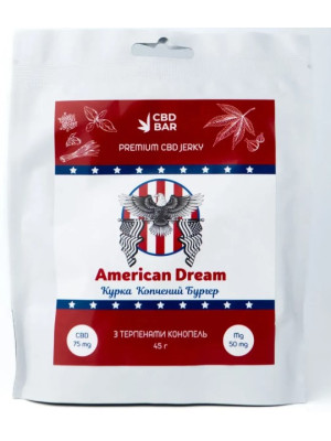 CBD Джерки курячі American Dream (КБД 75 мг + Терпени конопель + Магній) 45 г Фото 1